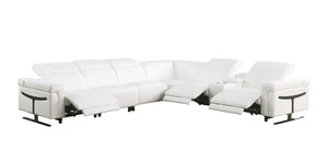Lucca White 7pc POWER Reclining Sectional MI-1110