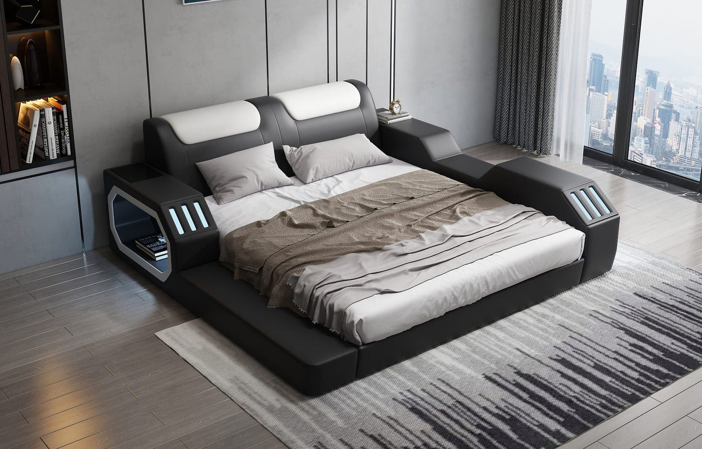 Matrix Black/White King Bed B126