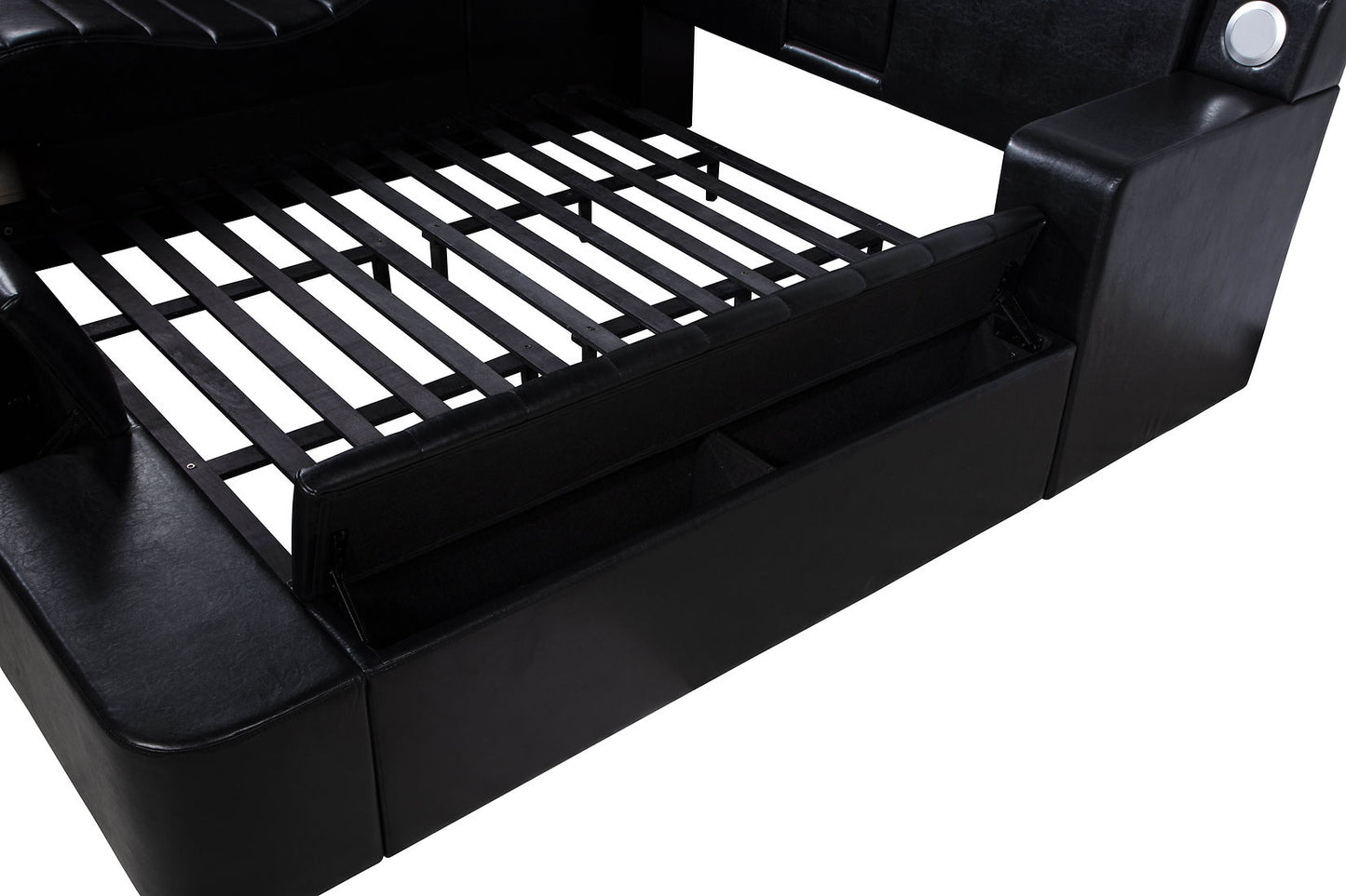 Apollo Black LED/BLUETOOTH SPEAKERS King Bed B420