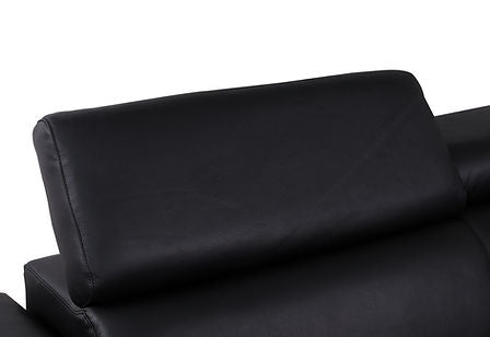 Picasso Black 3 POWER Leather Match 7pc Sectional MI631