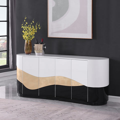 Nimbus White/Black/Gold Console Table A-C29