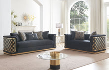 Load image into Gallery viewer, Riya Black/Gold 3pc Living Room Set S3390