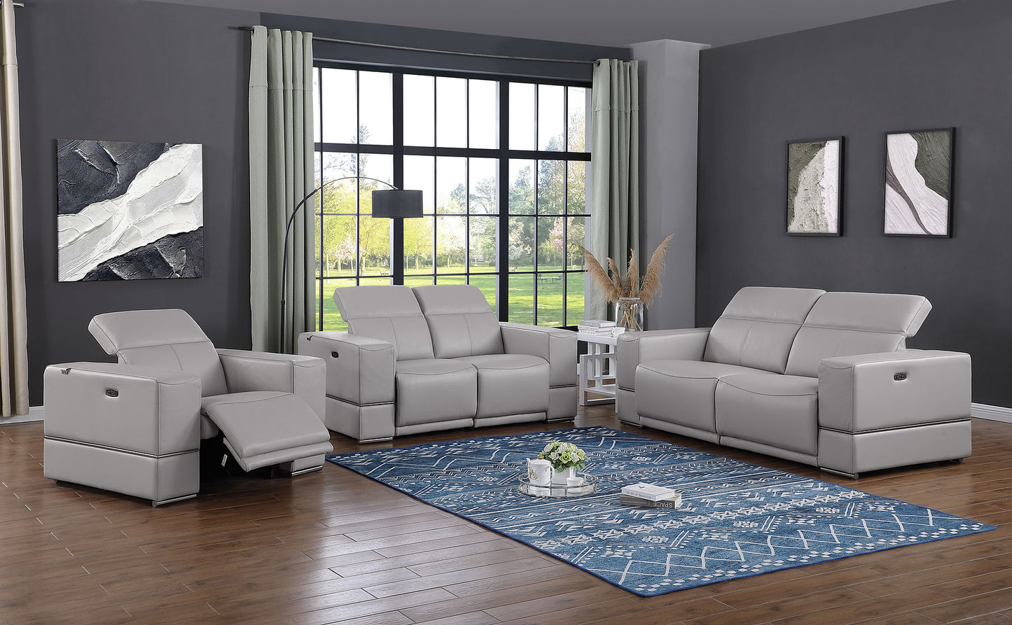 Franco Light Grey POWER Reclining Sofa and Loveseat MI-1122