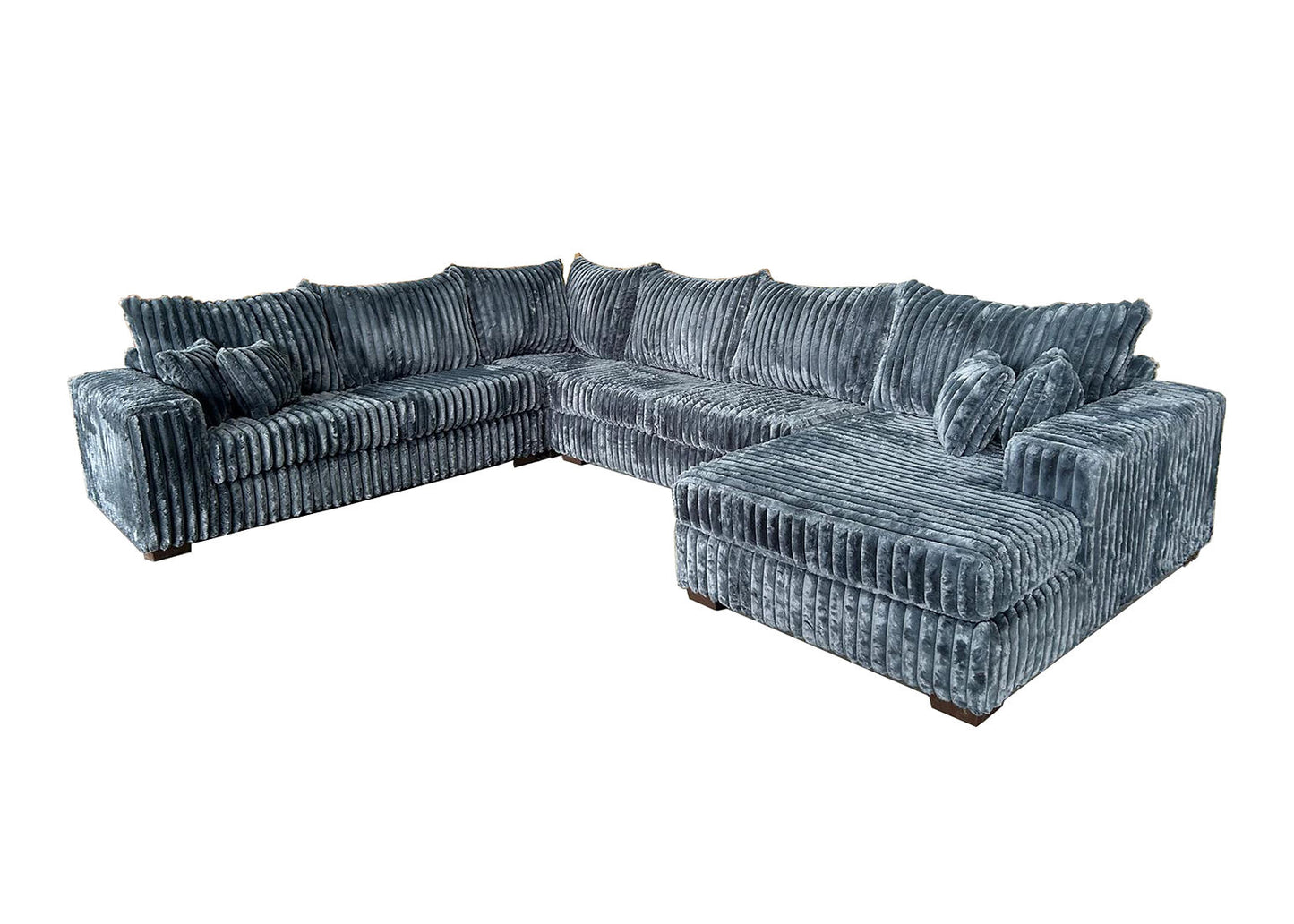 Texan Grey Thick Soft Corduroy OVERSIZED   4pc Sectional S320