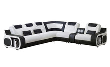 Load image into Gallery viewer, Tron White/Black Sectional with Coffee Table MI-2130