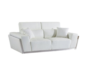 Domo White TOP GRAIN LEATHER Sofa and Loveseat MI-8010