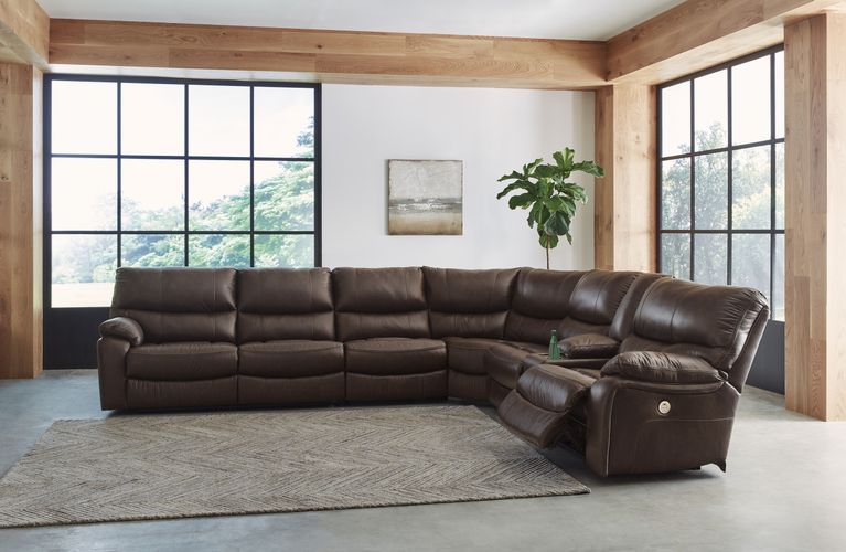 Family Circle Dark Brown 4pc POWER Reclining Sectional