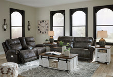 Load image into Gallery viewer, Grearview Charcoal POWER Reclining Sofa and Loveseat 65005