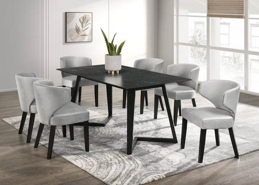 Hamilton Onyx/Gray 7pc Dining Room Set