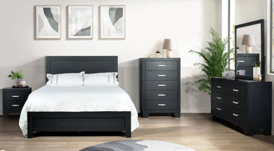 HH3610 Black Panel Bedroom Set