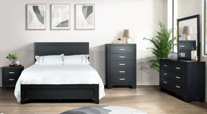 HH3610 Black Panel Bedroom Set