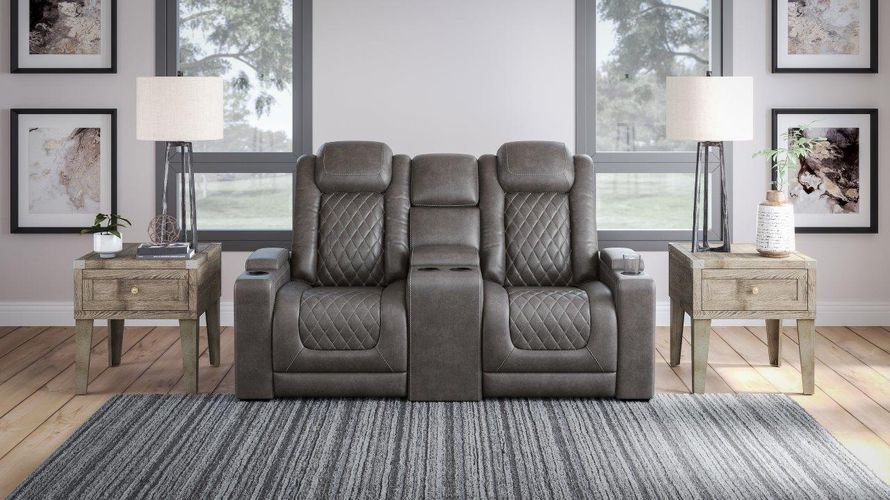 Hyllmont Gray POWER Reclining Sofa and Loveseat 93003