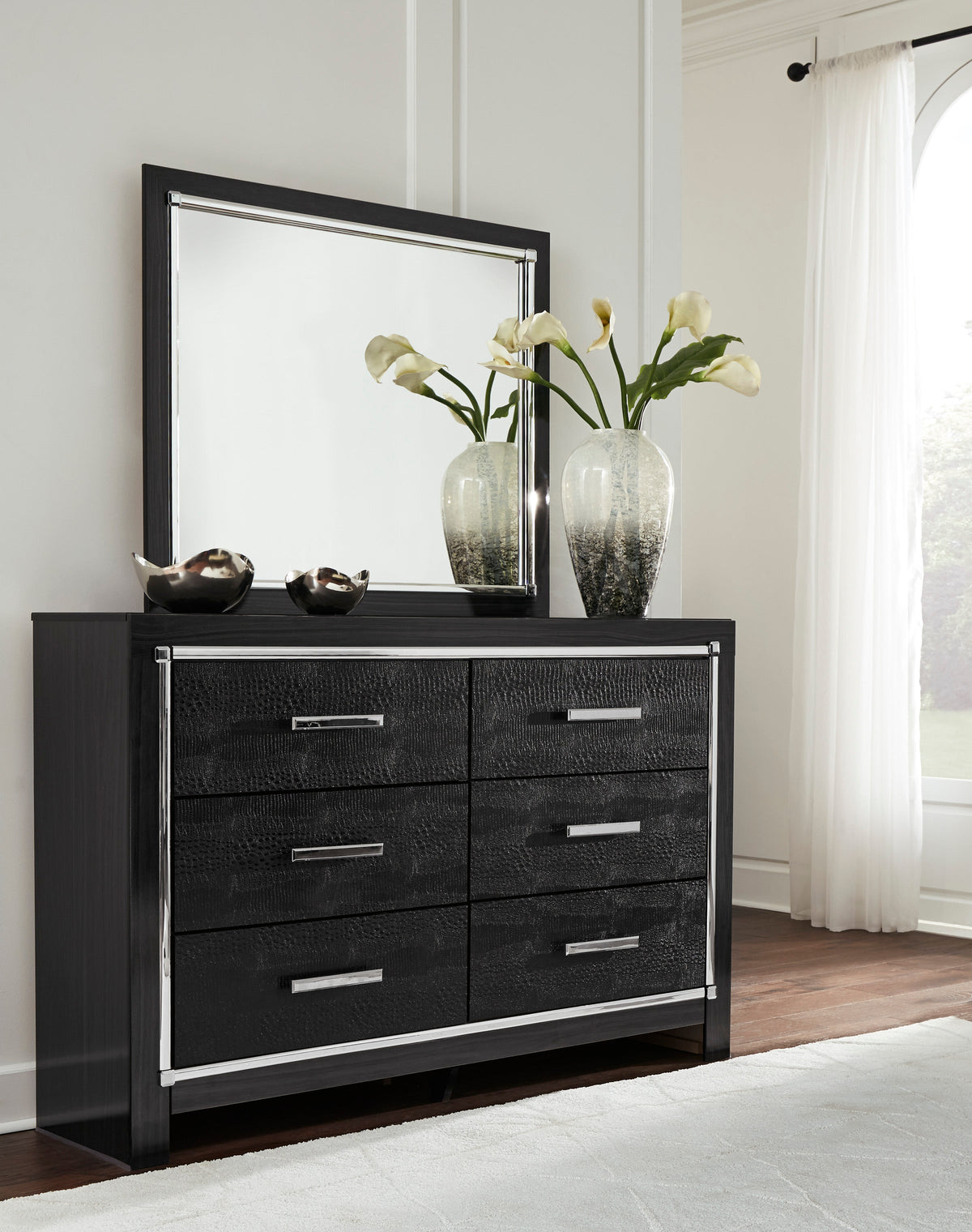 Kaydell Black LED Panel Bedroom Set B1420
