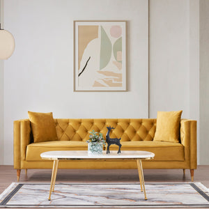 Autumn Modern Mustard Velvet Sofa