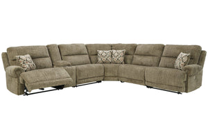 Lubec Taupe 6pc POWER Reclining Sectional