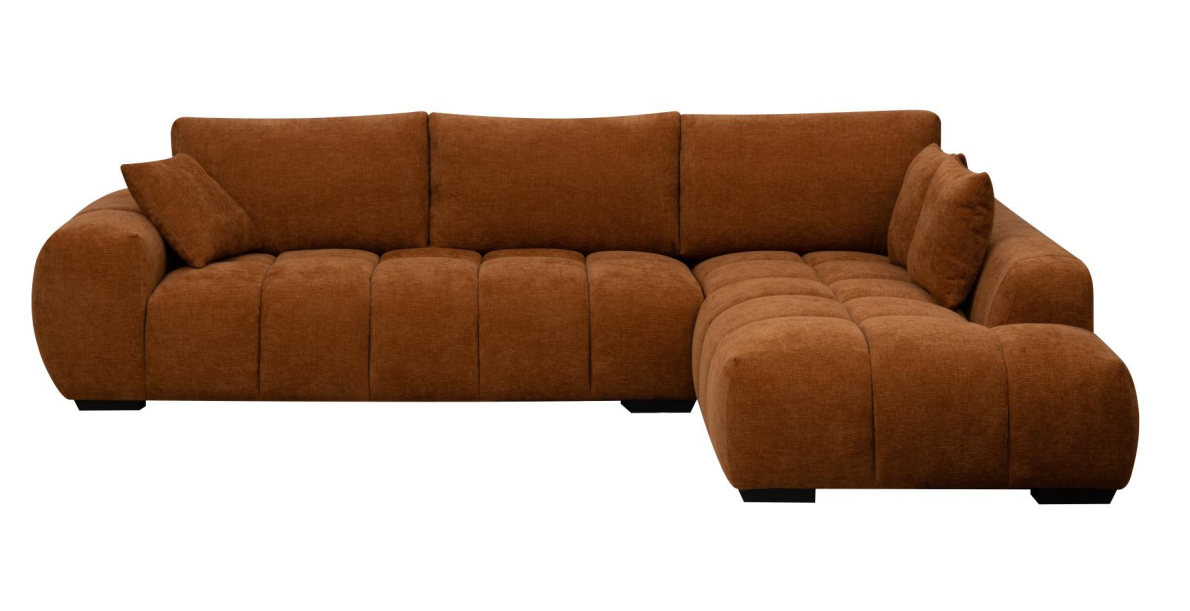 Manhattan 118" Dark Orange Fabric Sectional