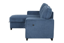 Load image into Gallery viewer, Marcos Blue Sectional With Pull-Out Bed