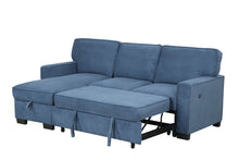 Load image into Gallery viewer, Marcos Blue Sectional With Pull-Out Bed