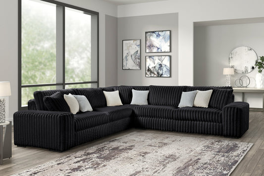 Marshmallow Black Corduroy OVERSIZED Sectional