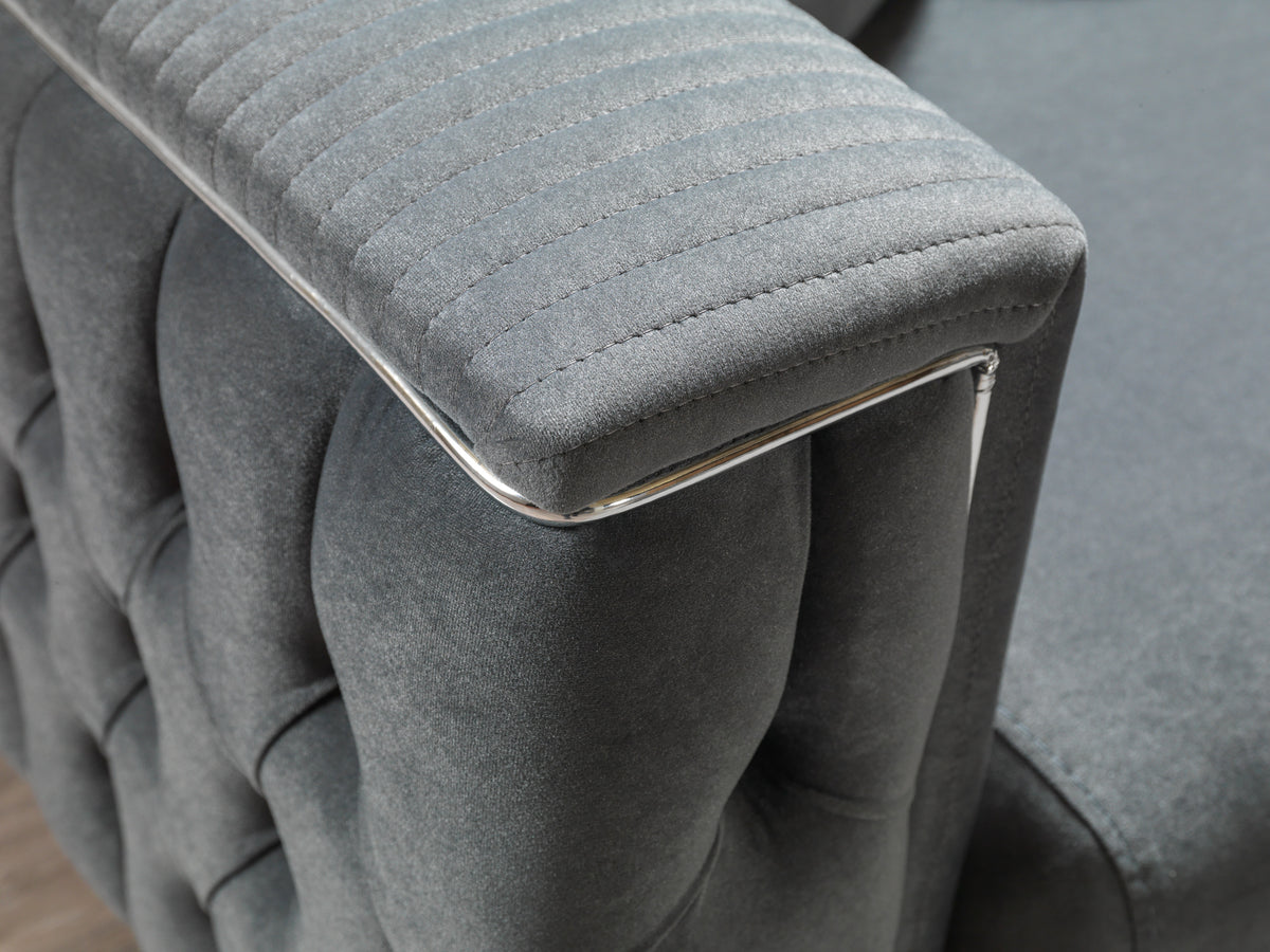 Belinda Gray Velvet Living Room Set