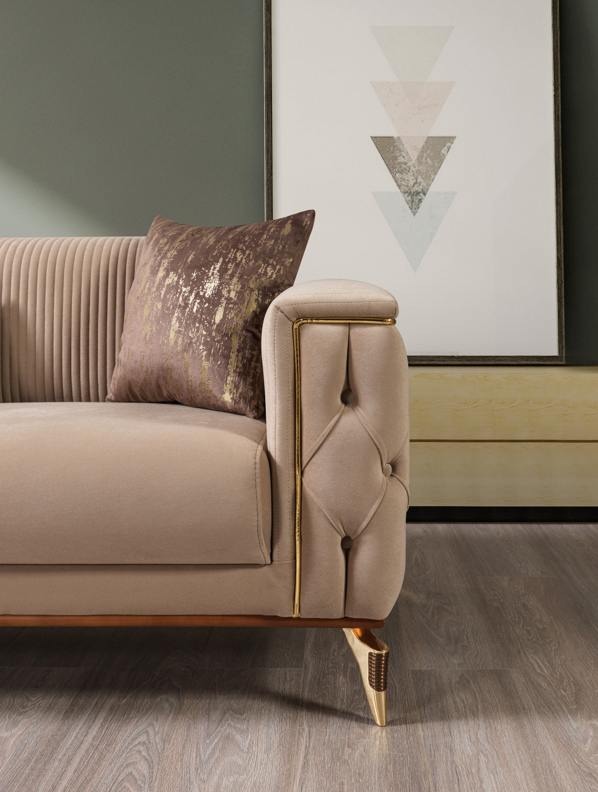 Belinda Coffee Velvet Living Room Set