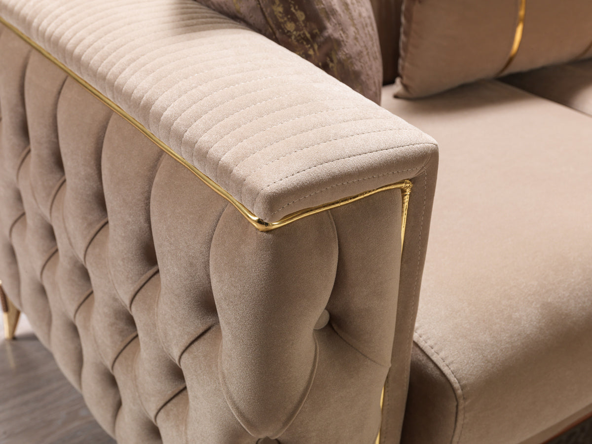 Belinda Coffee Velvet Living Room Set