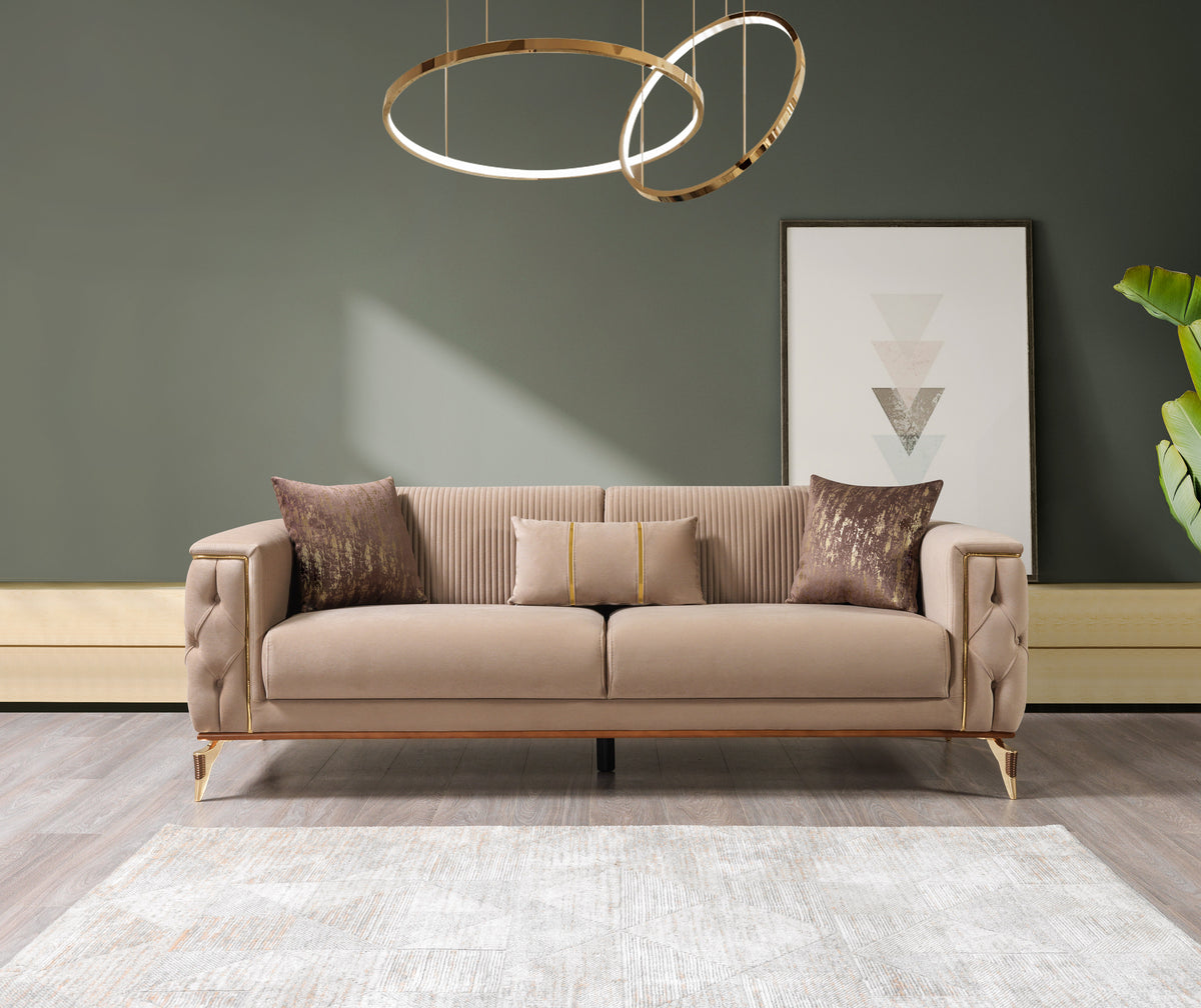 Belinda Coffee Velvet Living Room Set