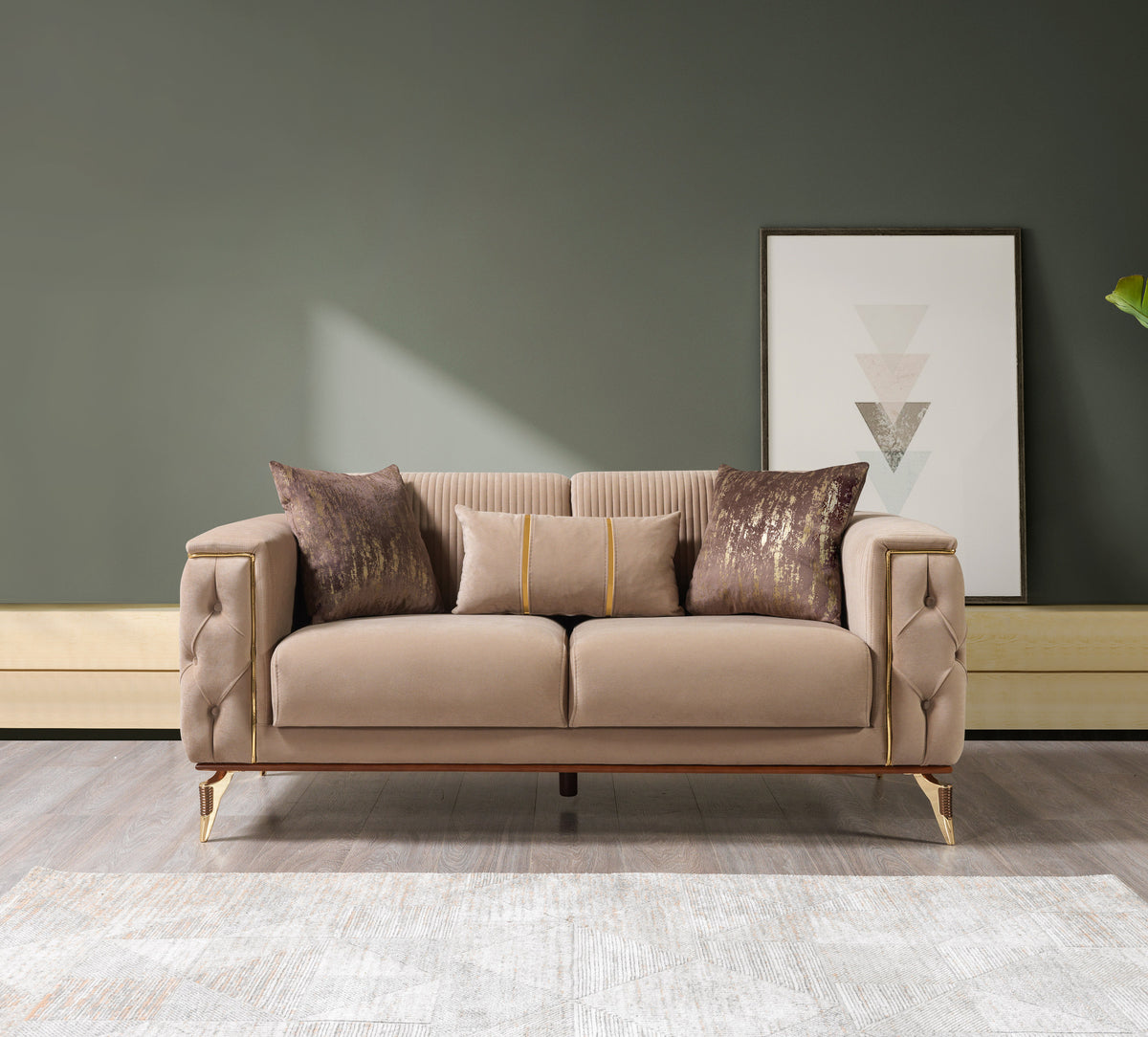 Belinda Coffee Velvet Living Room Set