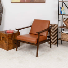 Load image into Gallery viewer, Brandon Dark Tan Leather Lounge Chair