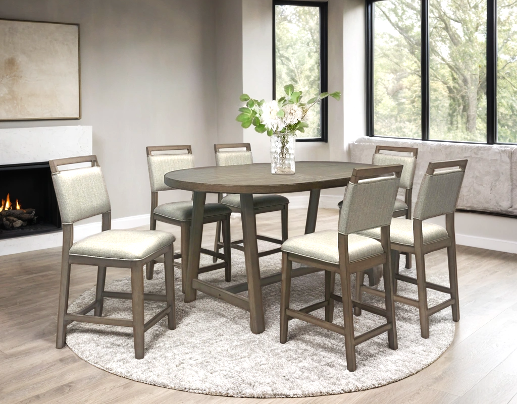 D2510 Grey 7pc Counter Height Set