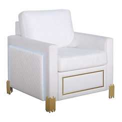 Glamor White/Gold LED Living Room Set S9060