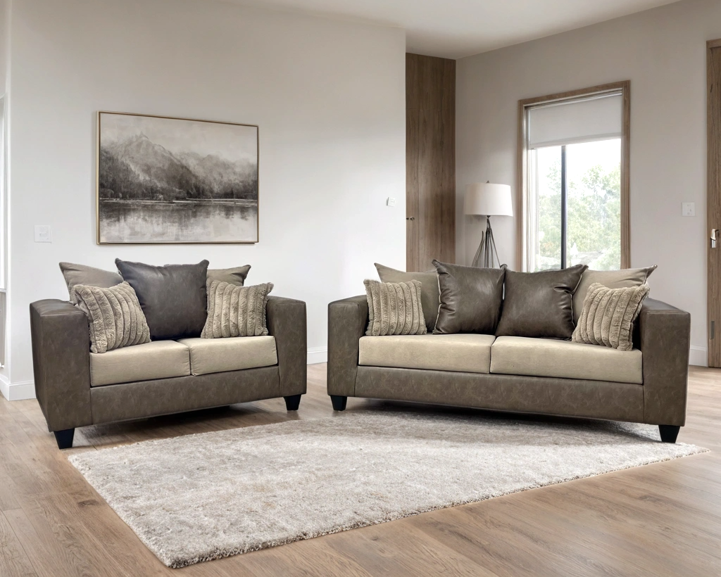 Latte Sofa and Loveseat 110