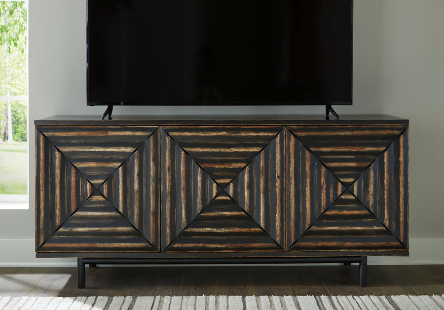 Fair Ridge Distressed Black Accent Cabinet A4000573