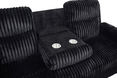 Lexy Black Cord/Air Leather 3pc Reclining Set S6050