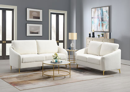 Lila White Boucle Living Room Set S160