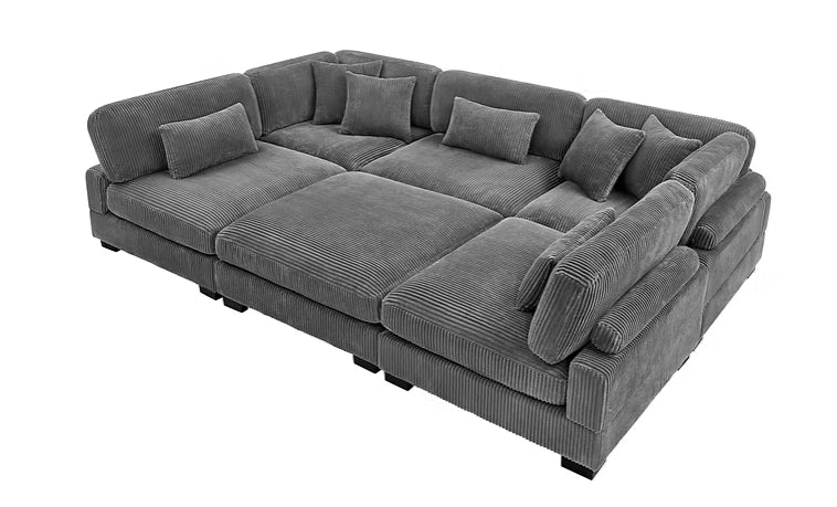 Supreme Grey Corduroy OVERSIZED Sectional