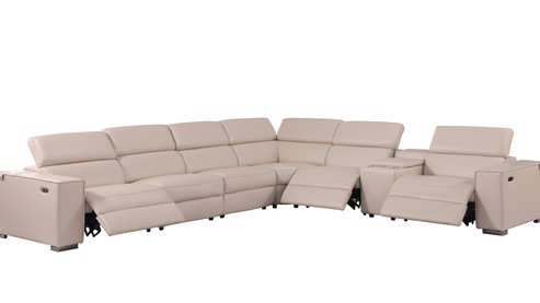 Picasso Beige 3-POWER Leather Match 7pc Sectional MI631