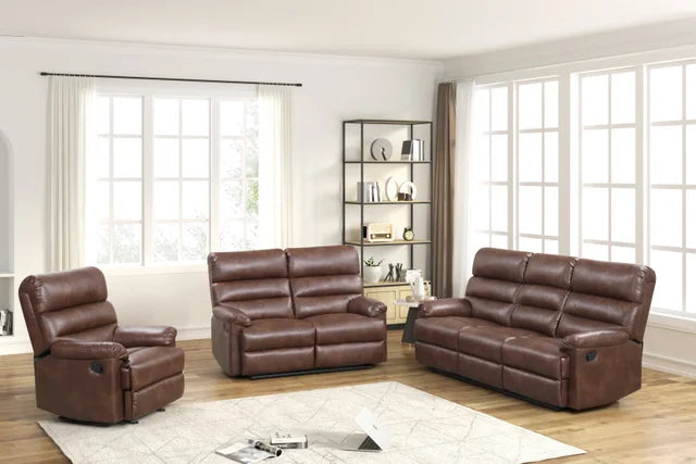 Albert41 Brown Leather 3pc Reclining Set