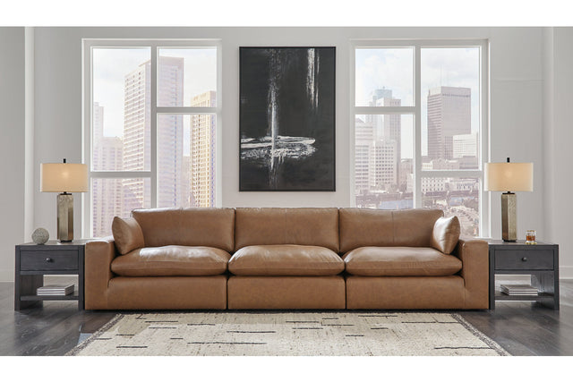 Emilia Caramel GENUINE LEATHER 3pc Sofa 30901
