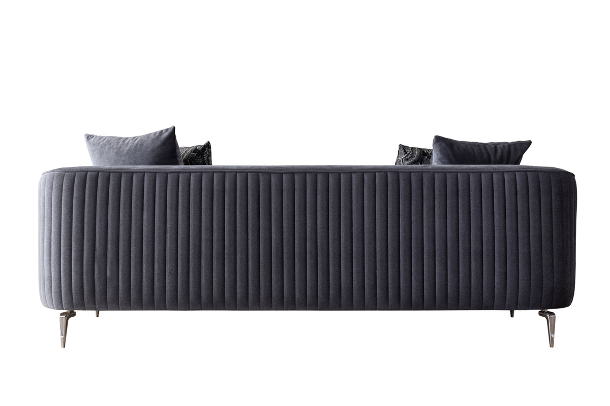 Angela Gray Velvet Living Room Set
