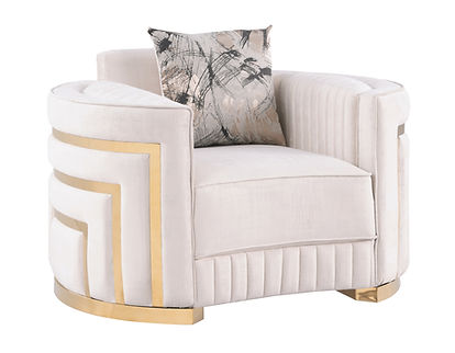 Minerva Cream Velvet Sofa and Loveseat S3300