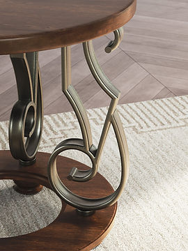 Frallyn Dark Brown Coffee Table and End Table T623