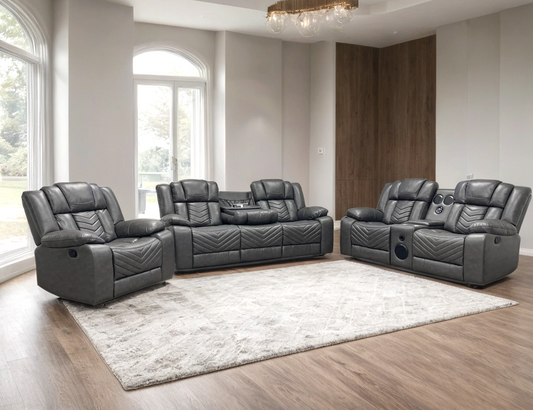 Ace Grey BLUETOOTH SUBWOOFER SPEAKER 3pc Reclining Set
