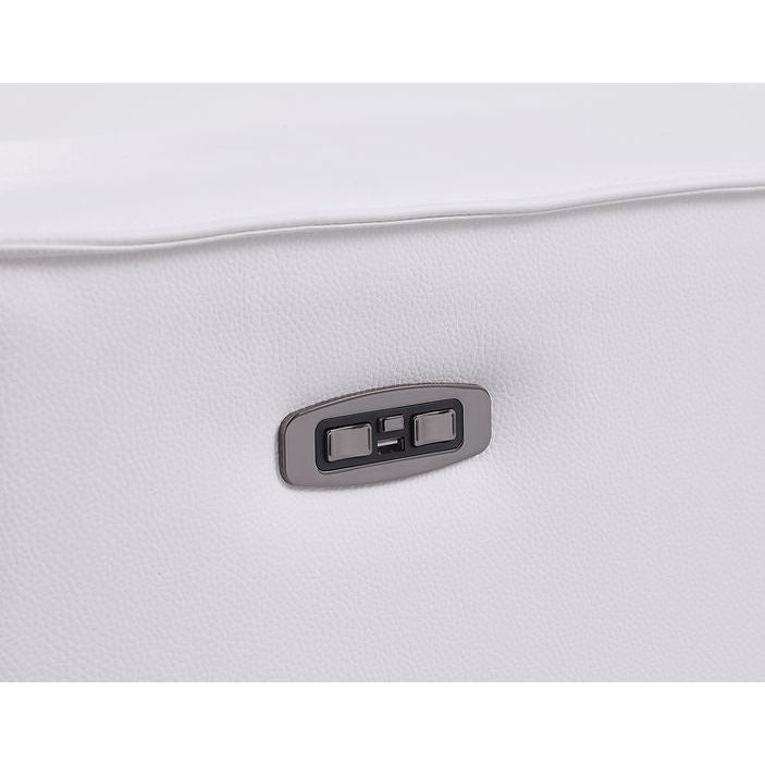 Picasso White 3-POWER Leather Match 7pc Sectional MI631