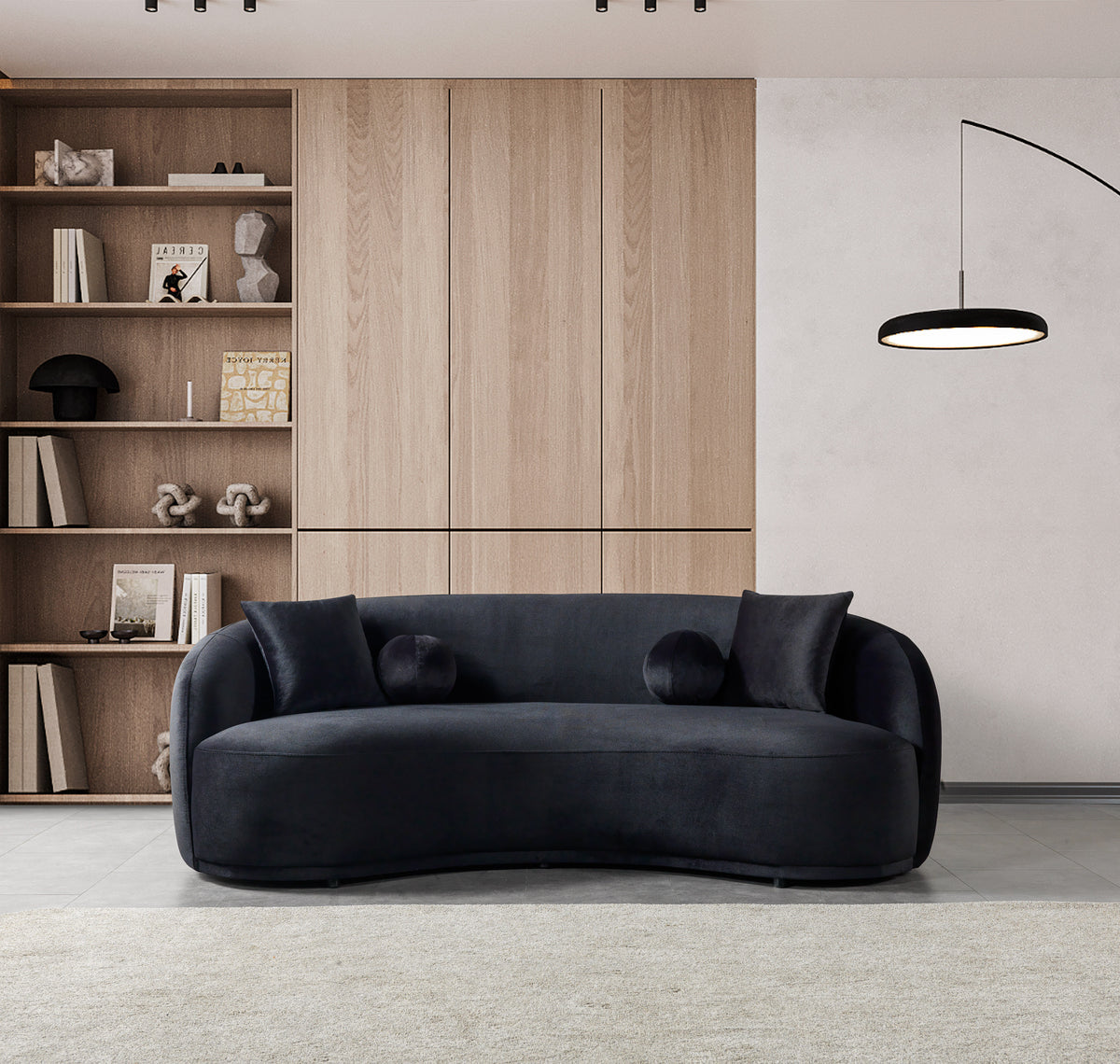 Bonita Black Velvet Living Room Set
