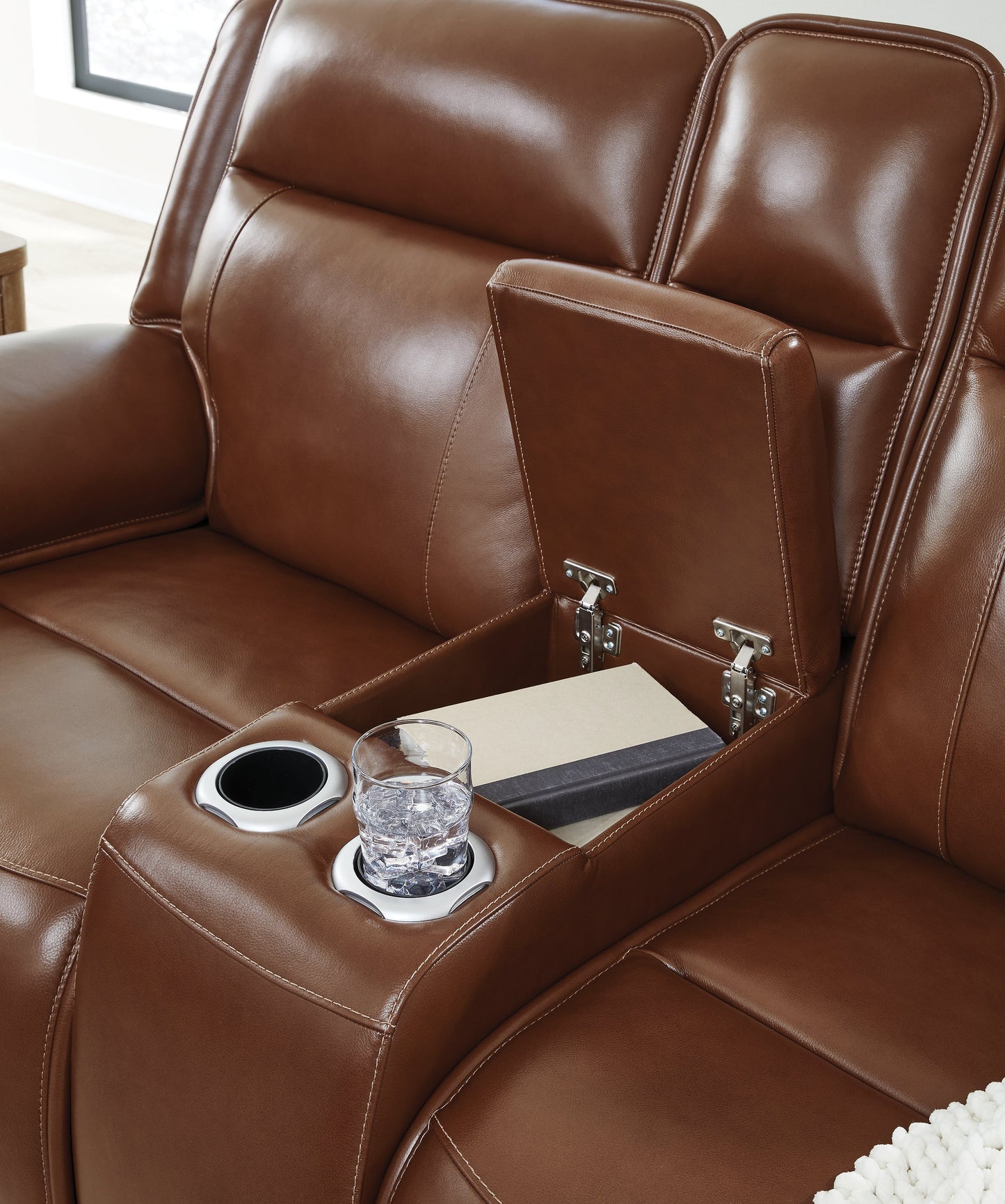 Healy Pier Chocolate Power Reclining Sofa and Loveseat U11204