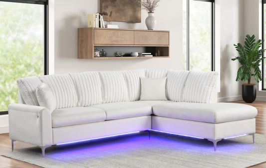 Candy Beige LED Reversible Sectional