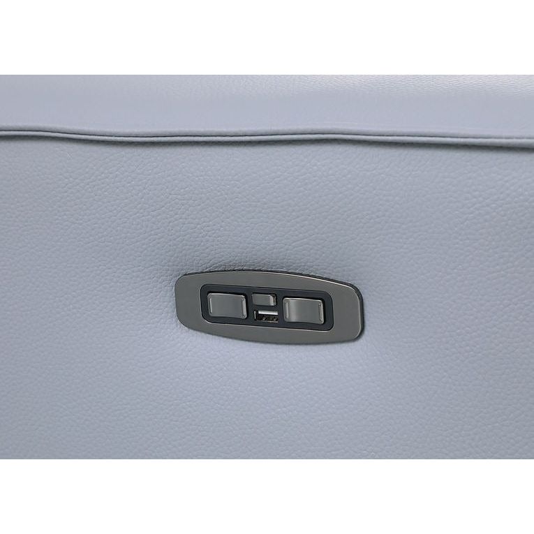 Picasso Light Blue 3-POWER Leather Match 6pc Sectional MI631