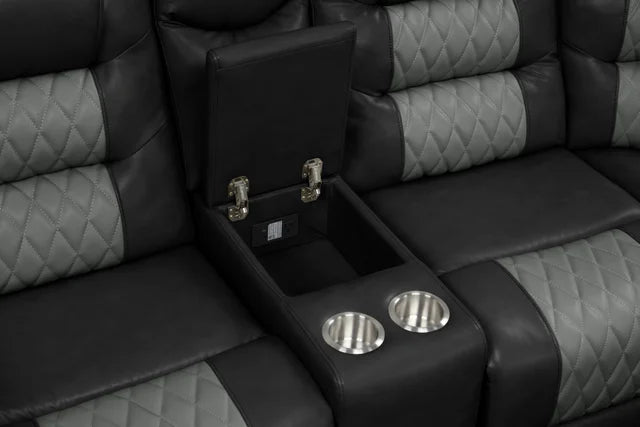 Jordon2 Black 2tone  Reclining Sectional