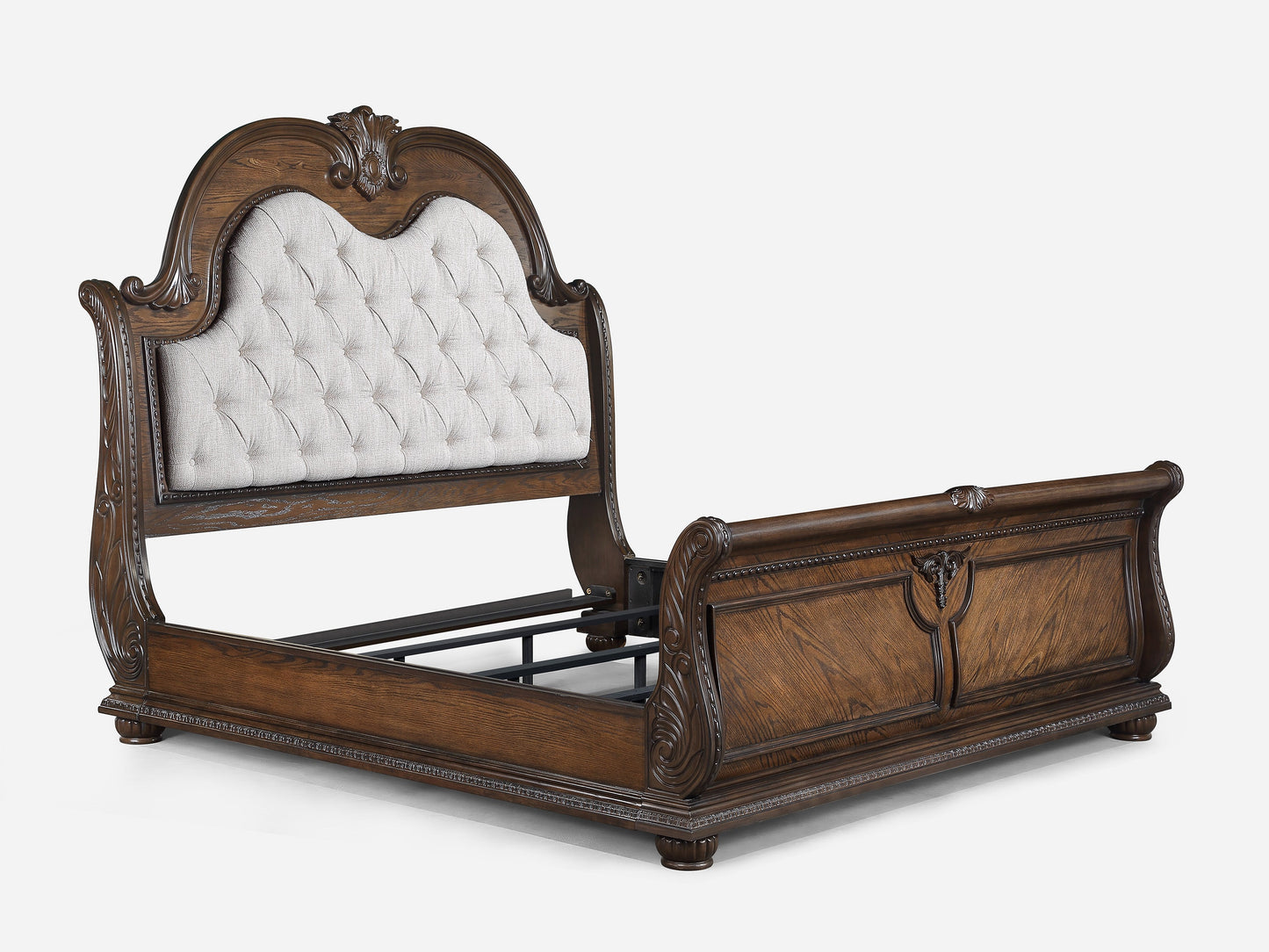 Stanley Coffee Brown Upholstered Sleigh Bedroom Set | B1610